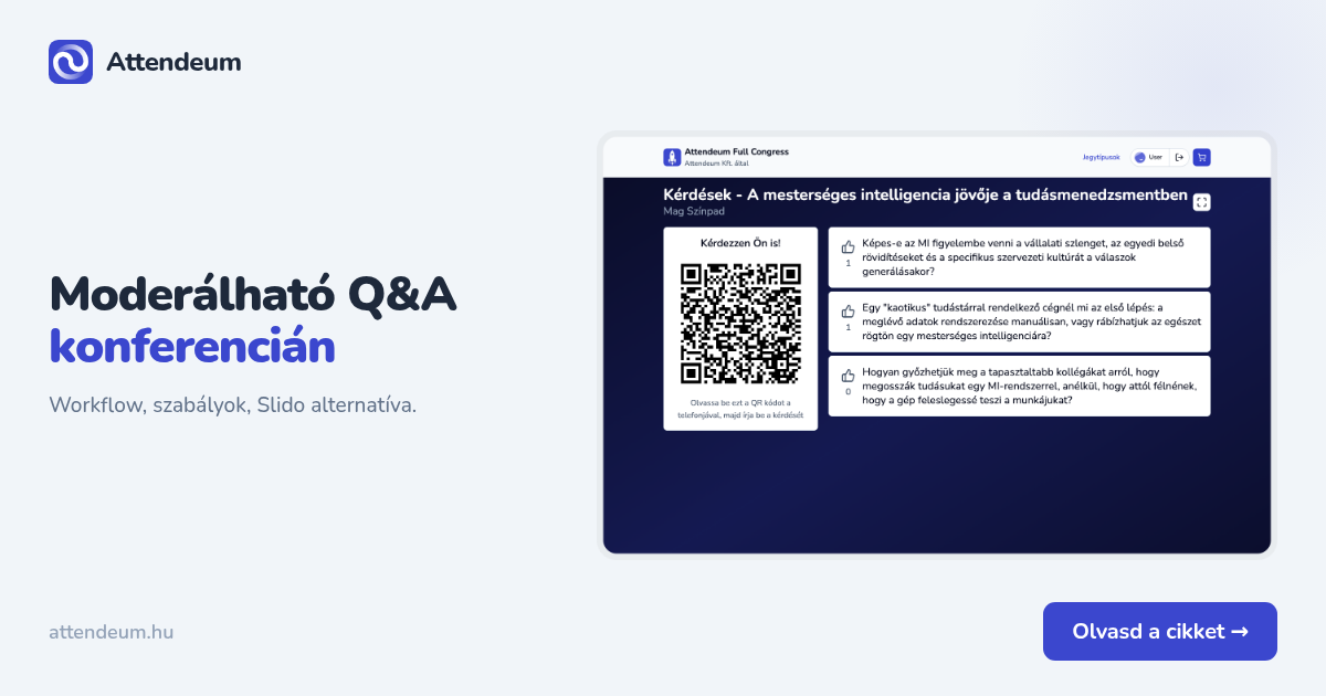 Moderálható Q&A konferencián – workflow + Slido alternatíva